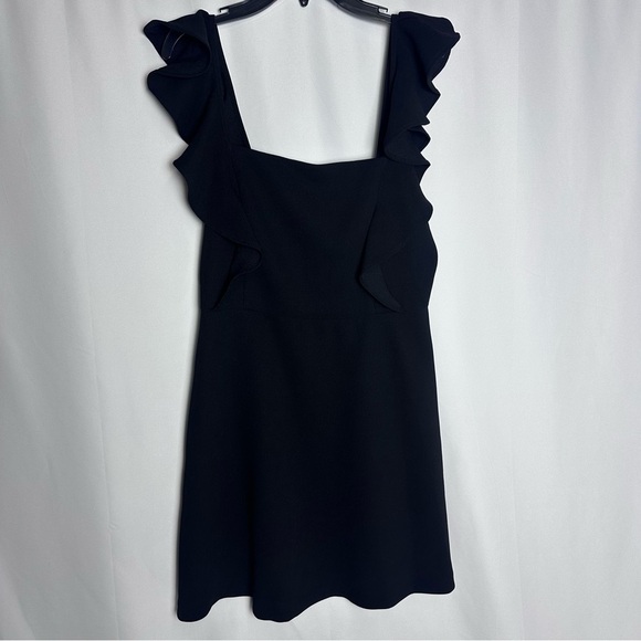 BCBGeneration Black Ruffle Sleeve Mini Dress sz 6 NWT Little Black Dress Formal - Picture 3 of 9